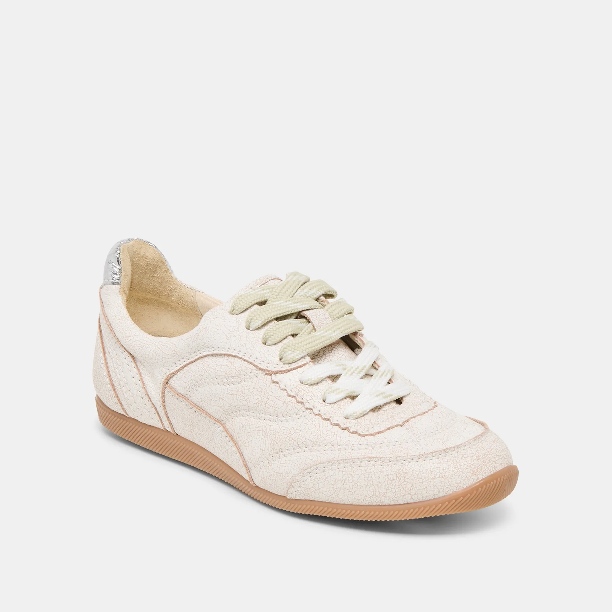 LAINI SNEAKERS CUIR CRAQUELÉ OFF WHITE