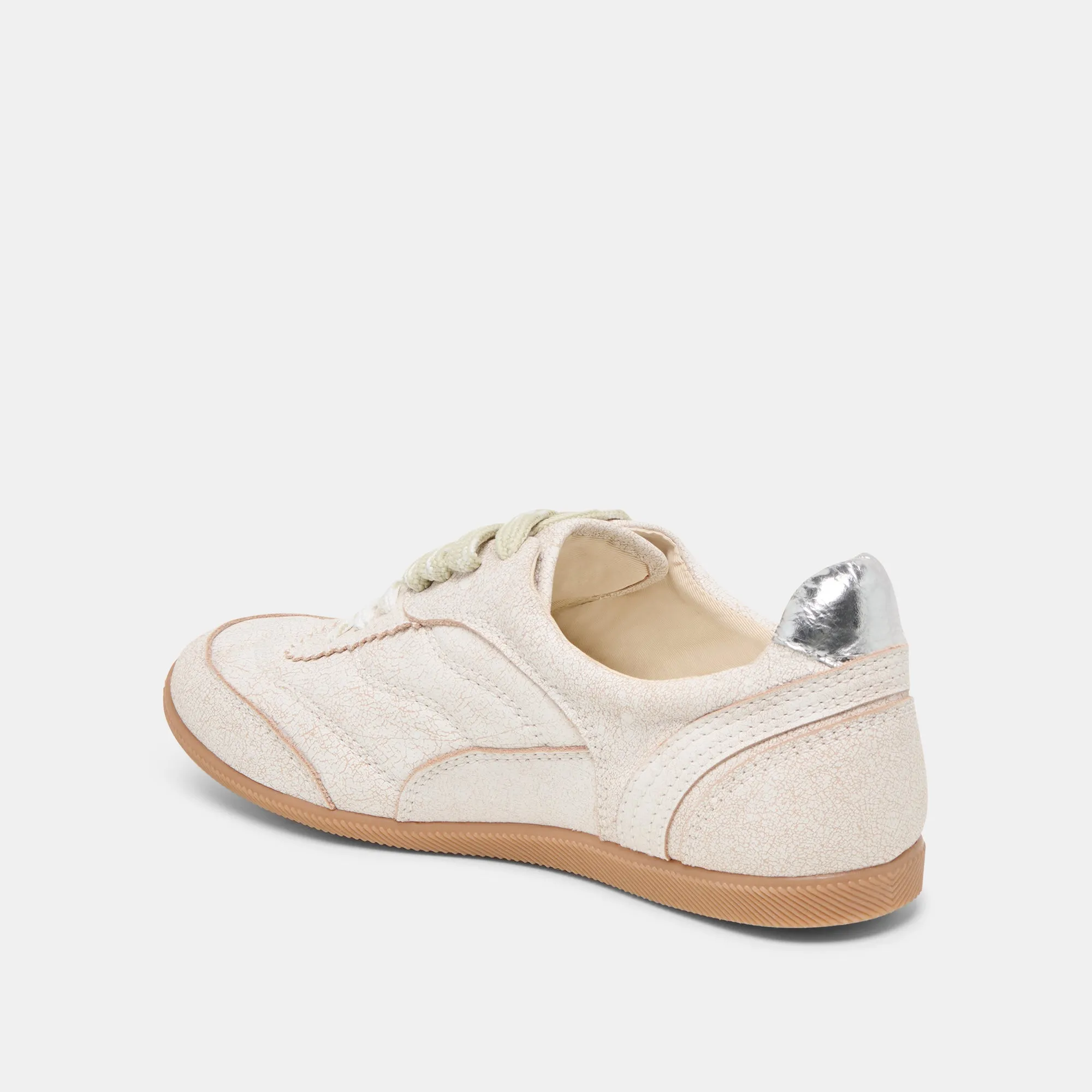 LAINI SNEAKERS CUIR CRAQUELÉ OFF WHITE