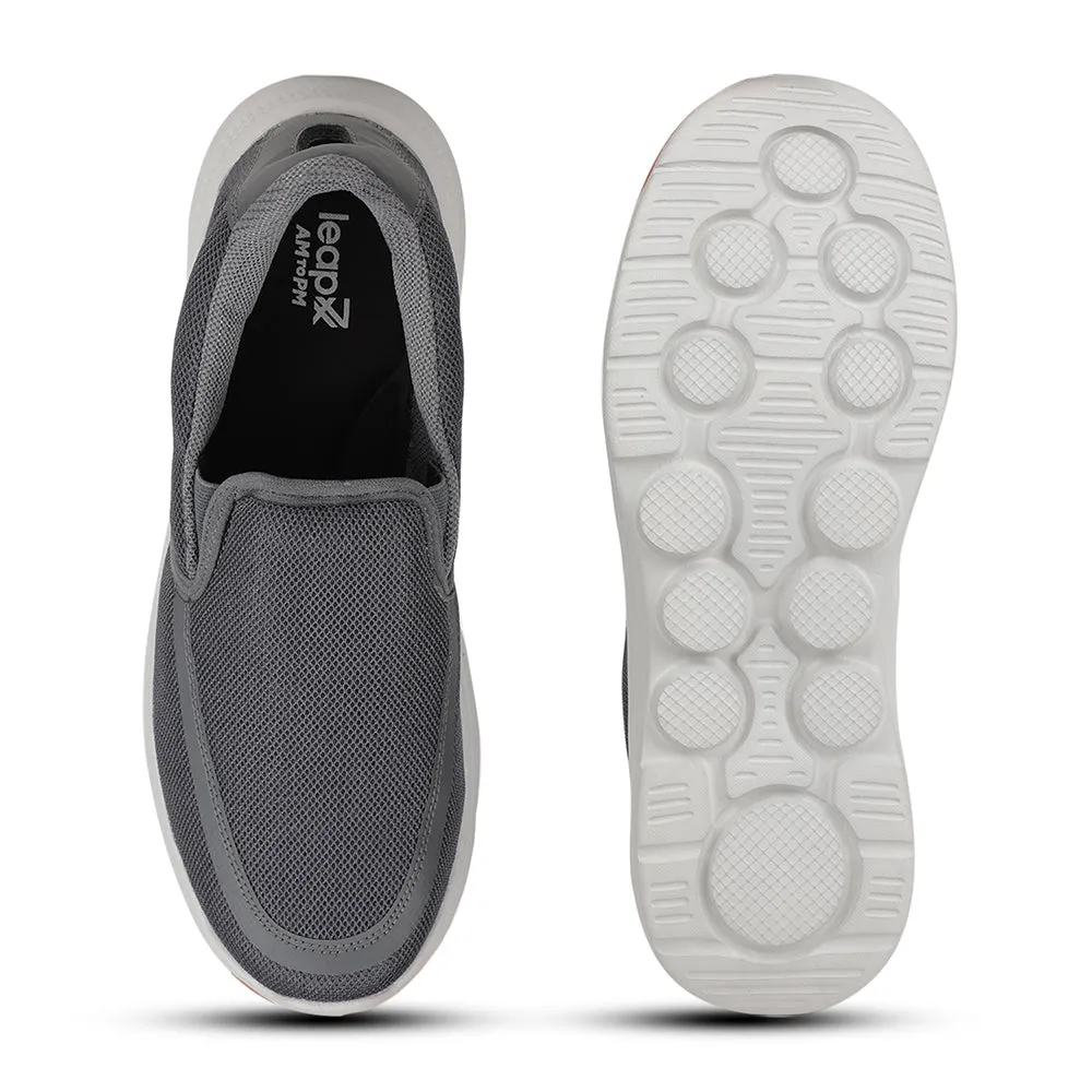 Chaussures décontractées sans lacets Leap7x gris foncé pour hommes DENIS-1 par Liberty