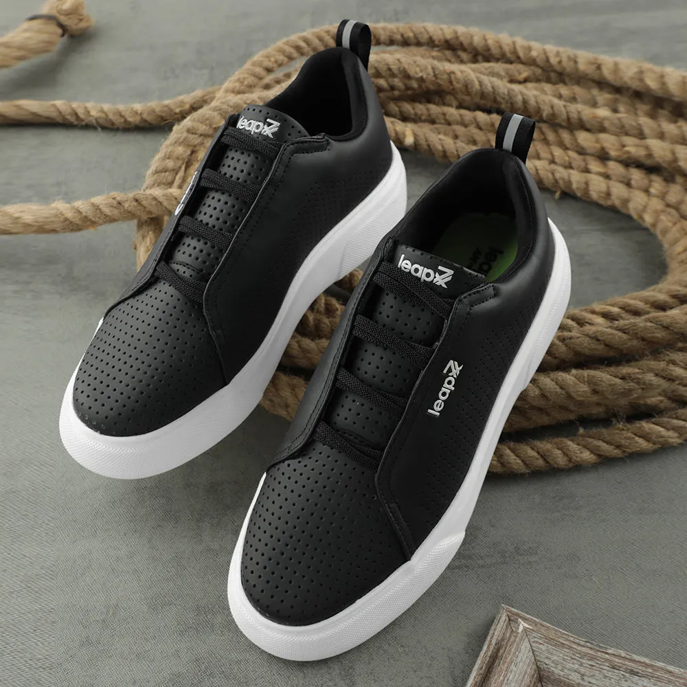 Baskets décontractées à lacets Leap7x Noir pour hommes CROATIA-2E Par Liberty