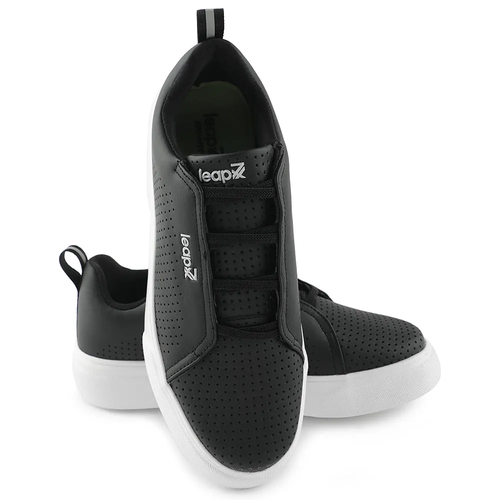 Baskets décontractées à lacets Leap7x Noir pour hommes CROATIA-2E Par Liberty