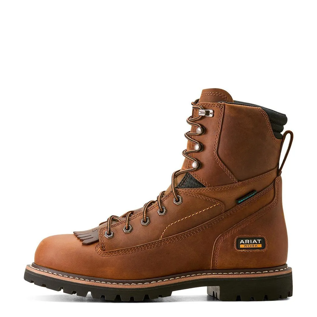 Botte waterproof à embout souple Longview Shock Shield 8 pouces couleur marron cuivré