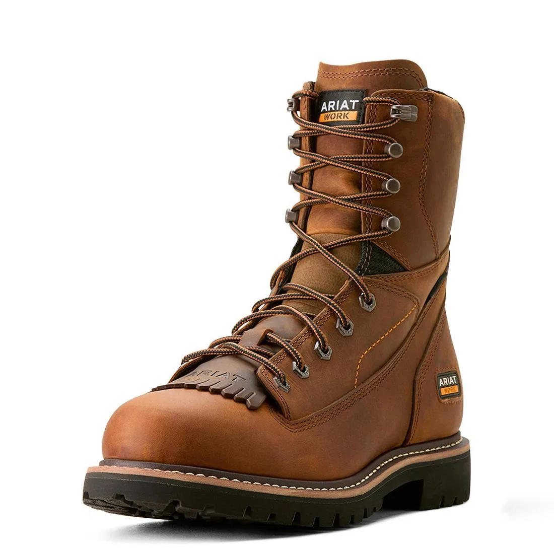 Botte waterproof à embout souple Longview Shock Shield 8 pouces couleur marron cuivré
