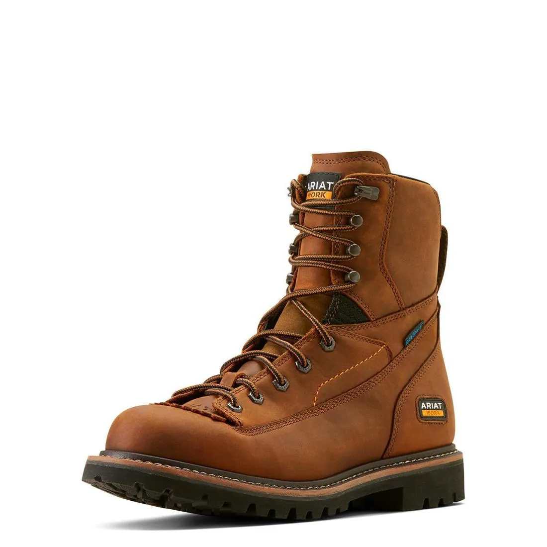 Botte waterproof à embout souple Longview Shock Shield 8 pouces couleur marron cuivré
