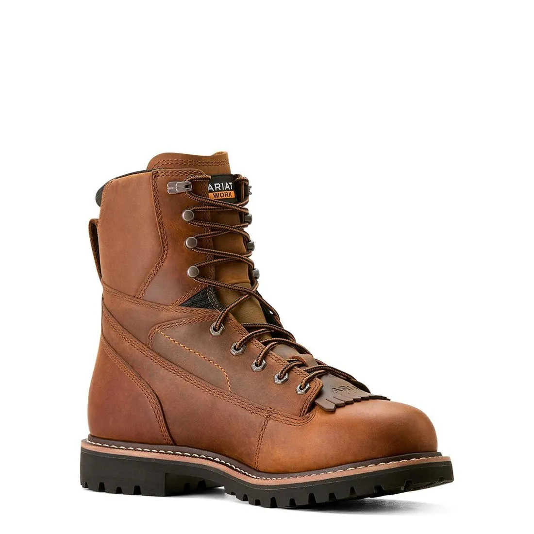 Botte waterproof à embout souple Longview Shock Shield 8 pouces couleur marron cuivré