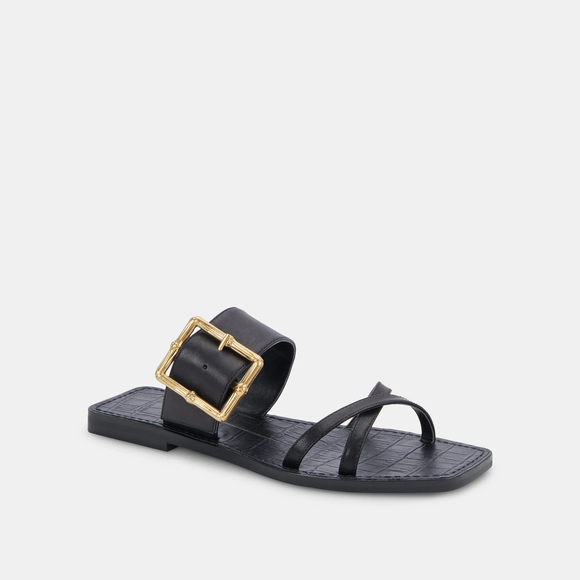 SANDALES LOWYN EN CUIR NOIR