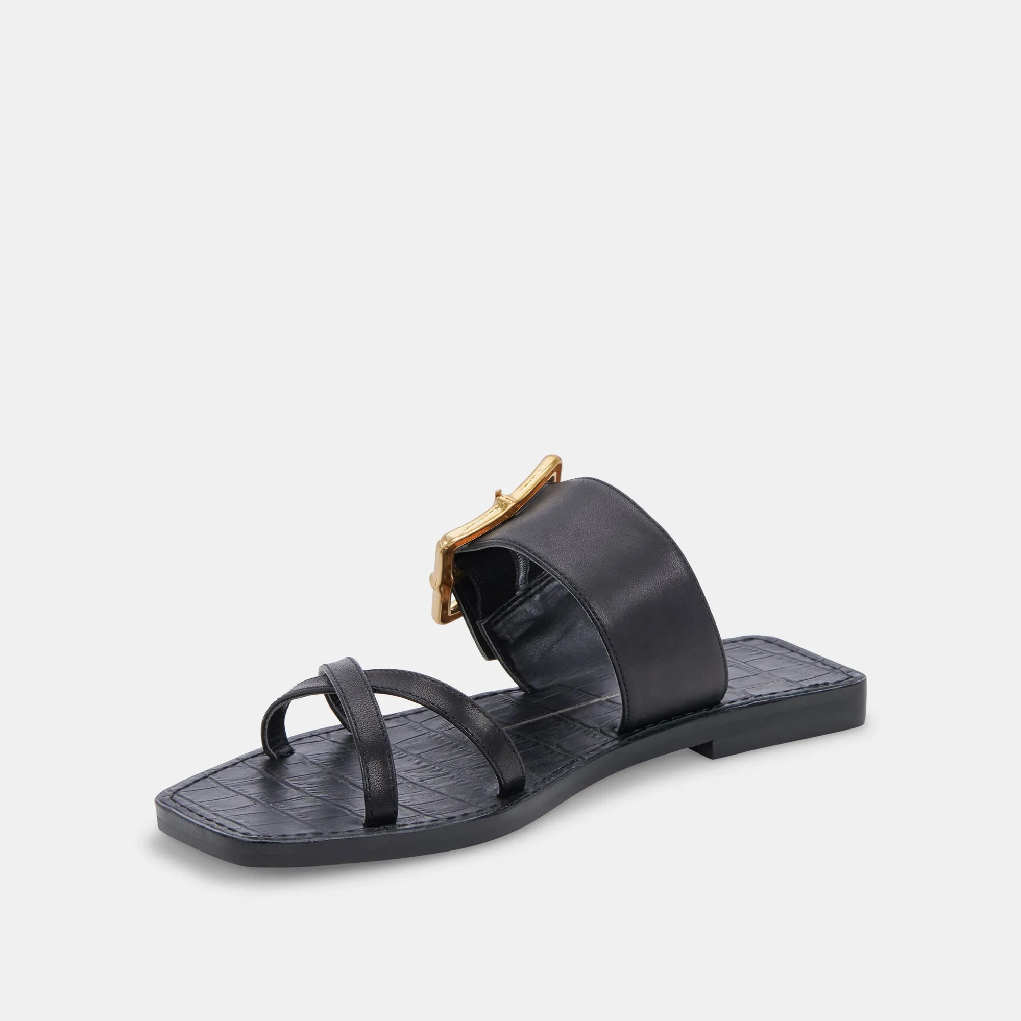 SANDALES LOWYN EN CUIR NOIR