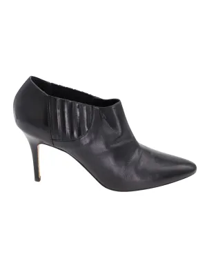 Manolo Blahnik Bottine Livrea Gore en Cuir Noir