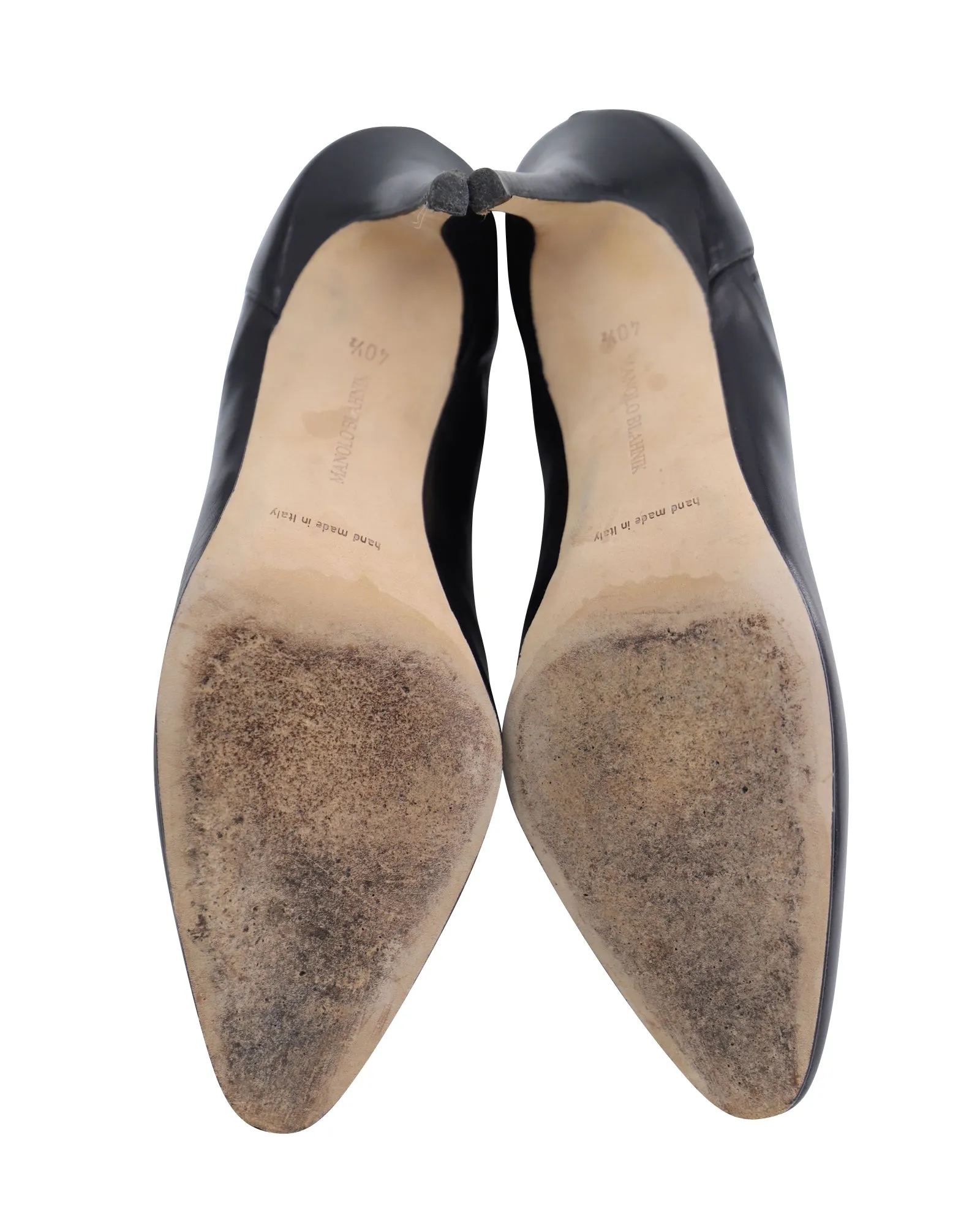 Manolo Blahnik Bottine Livrea Gore en Cuir Noir