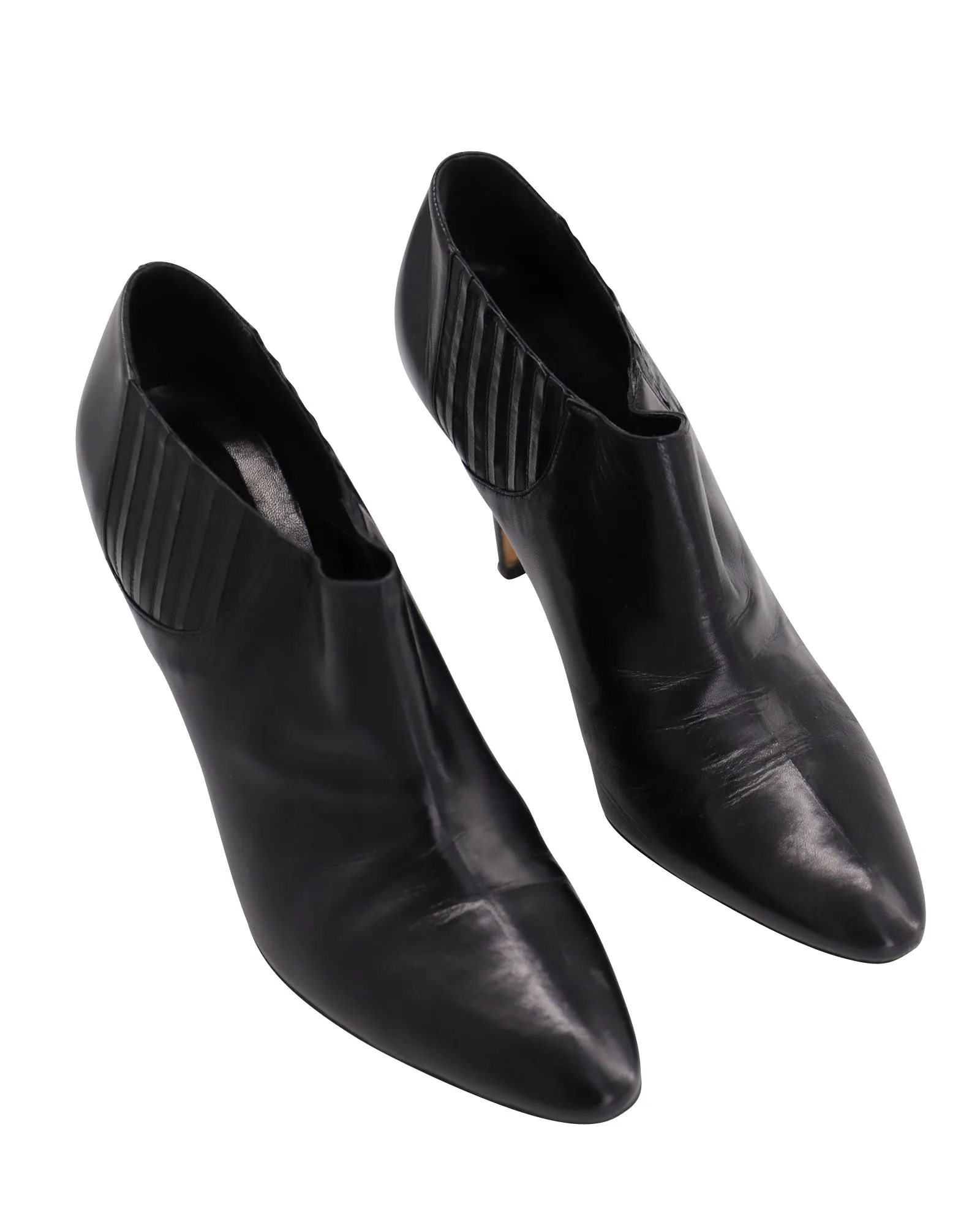 Manolo Blahnik Bottine Livrea Gore en Cuir Noir