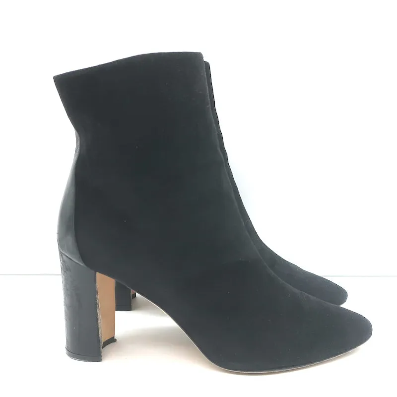Bottes cheville Rosie Manolo Blahnik en cuir noir et daim taille 35.5