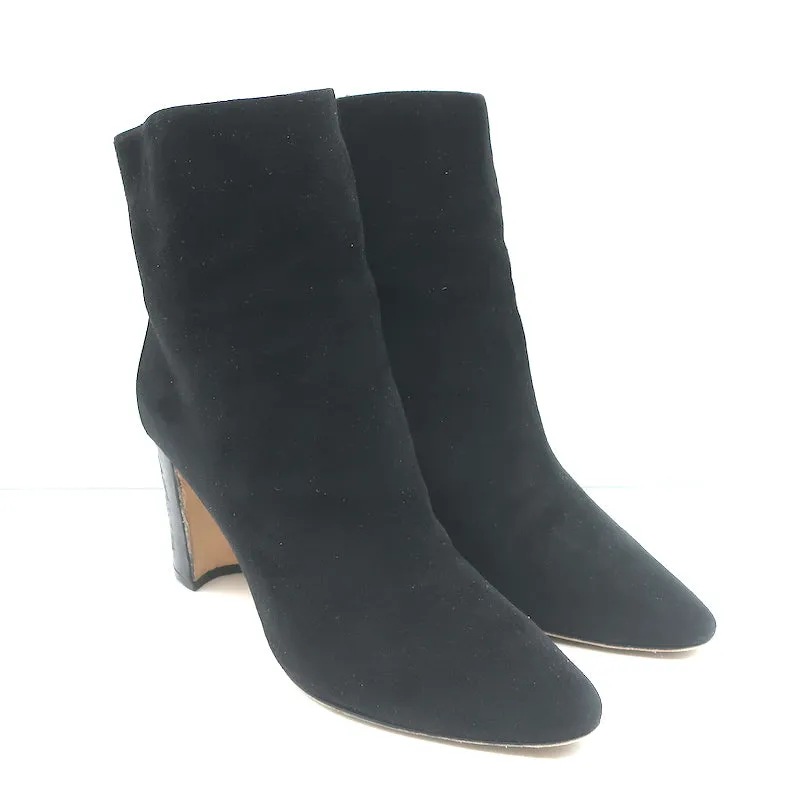 Bottes cheville Rosie Manolo Blahnik en cuir noir et daim taille 35.5