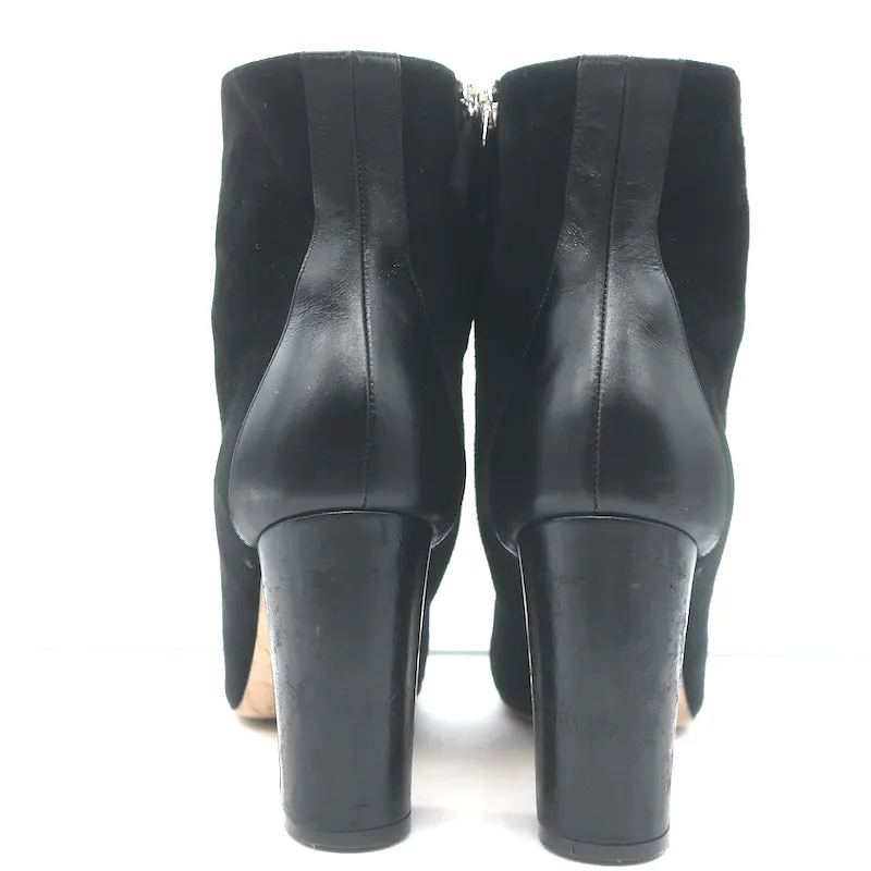 Bottes cheville Rosie Manolo Blahnik en cuir noir et daim taille 35.5