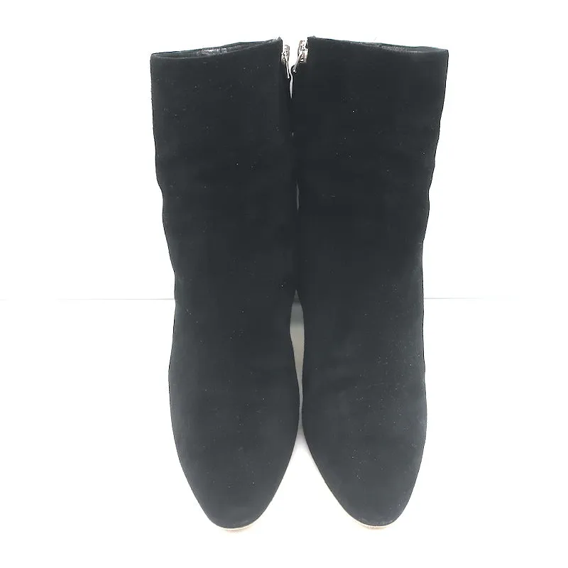 Bottes cheville Rosie Manolo Blahnik en cuir noir et daim taille 35.5