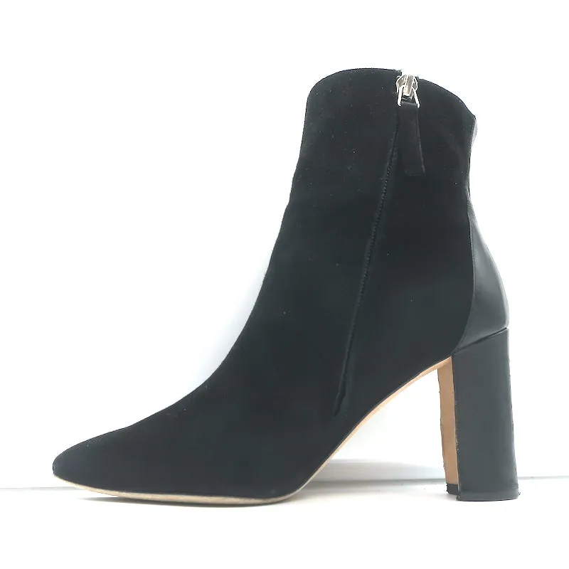 Bottes cheville Rosie Manolo Blahnik en cuir noir et daim taille 35.5