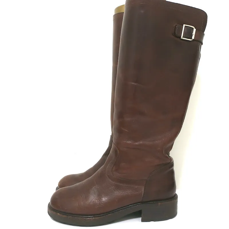 Bottes genou Marni à boucle en cuir marron taille 37