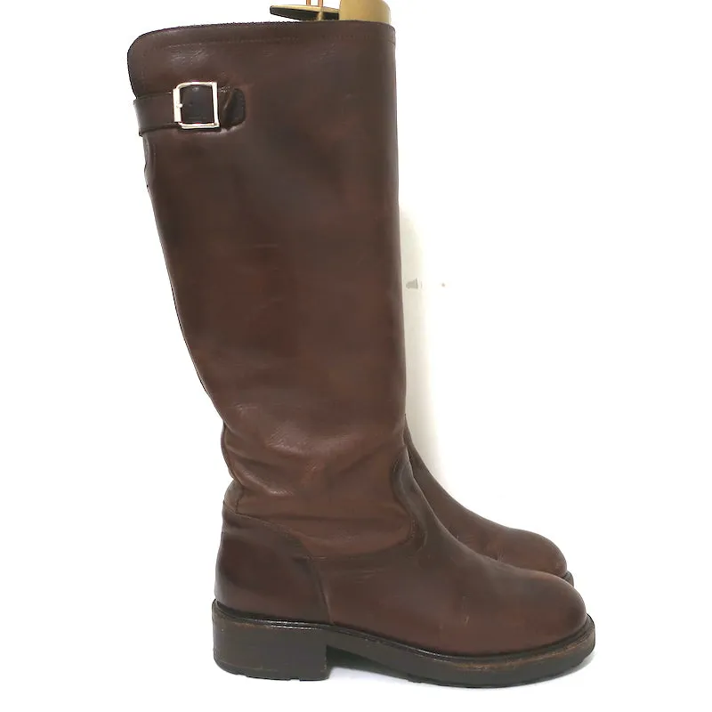 Bottes genou Marni à boucle en cuir marron taille 37