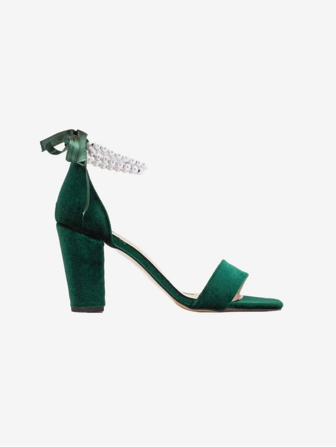 Sandales à talons Melissa Vegan Velvet & Pearl | Vert