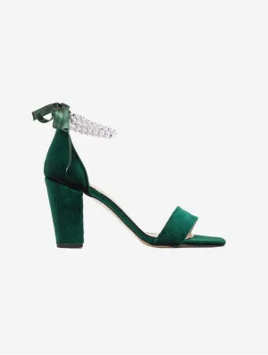 Sandales à talons Melissa Vegan Velvet & Pearl | Vert