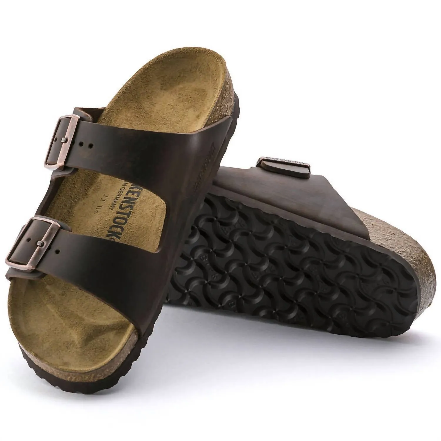 Sandale en cuir huilé Arizona pour hommes en couleur Havane