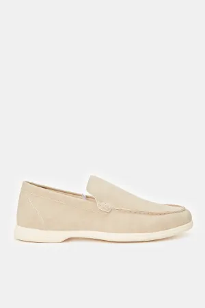Mocassins unis beige pour hommes
