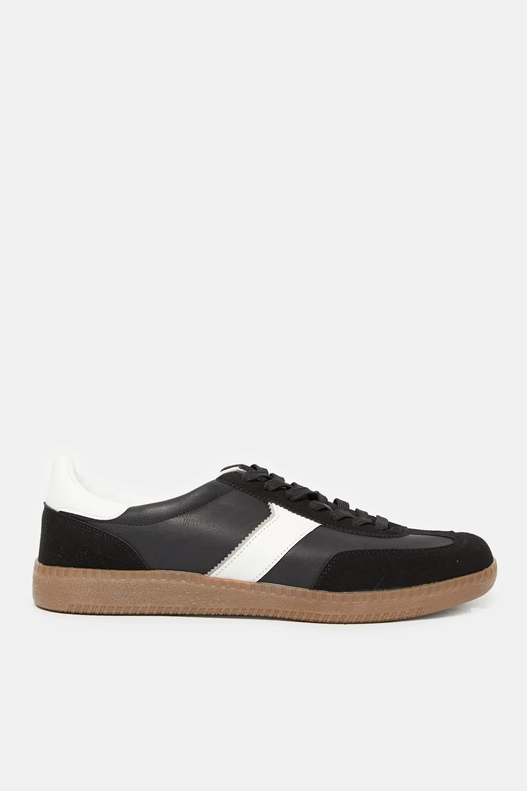 Baskets Homme Noir en Matériau Bloc
