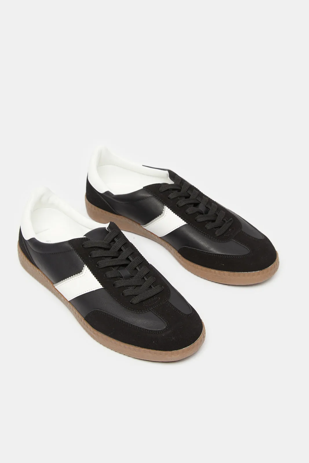 Baskets Homme Noir en Matériau Bloc