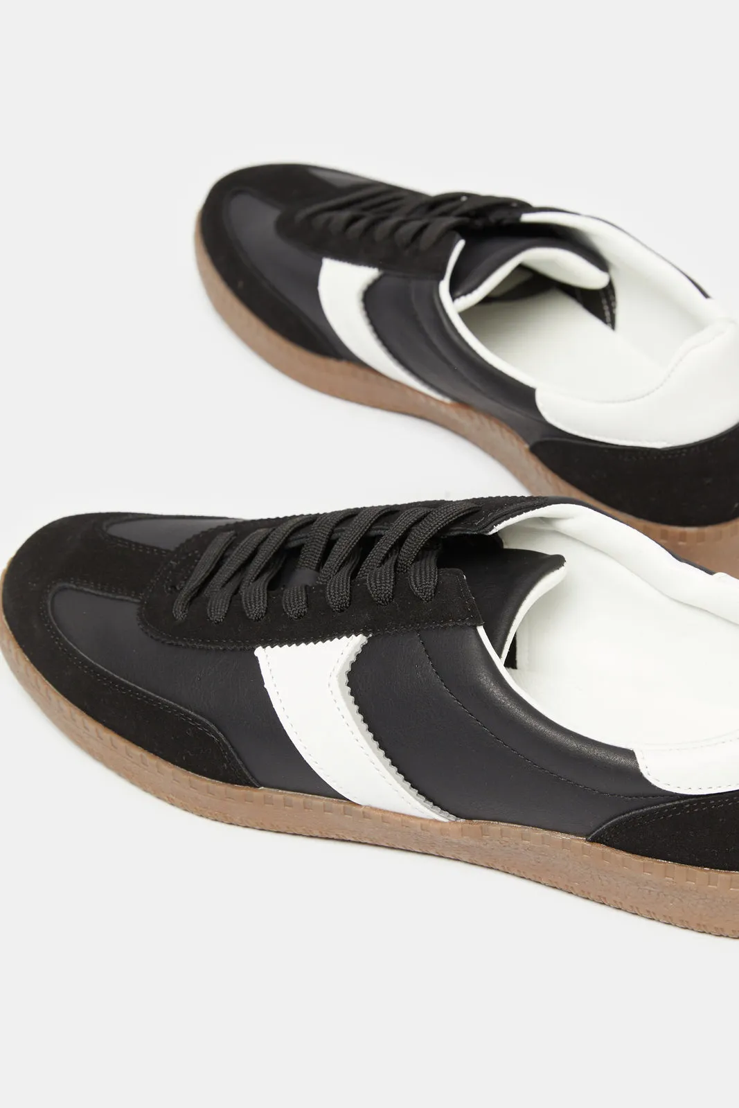 Baskets Homme Noir en Matériau Bloc