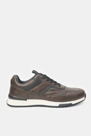 Baskets à lacets marron pour homme