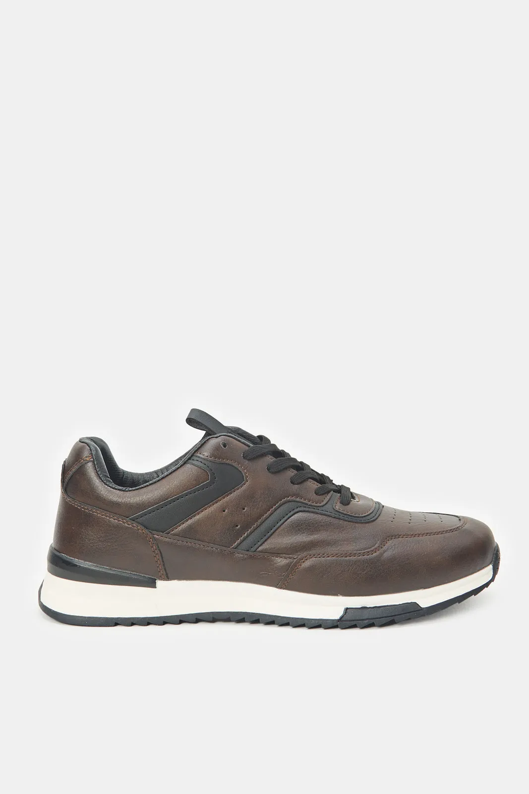 Baskets à lacets marron pour homme