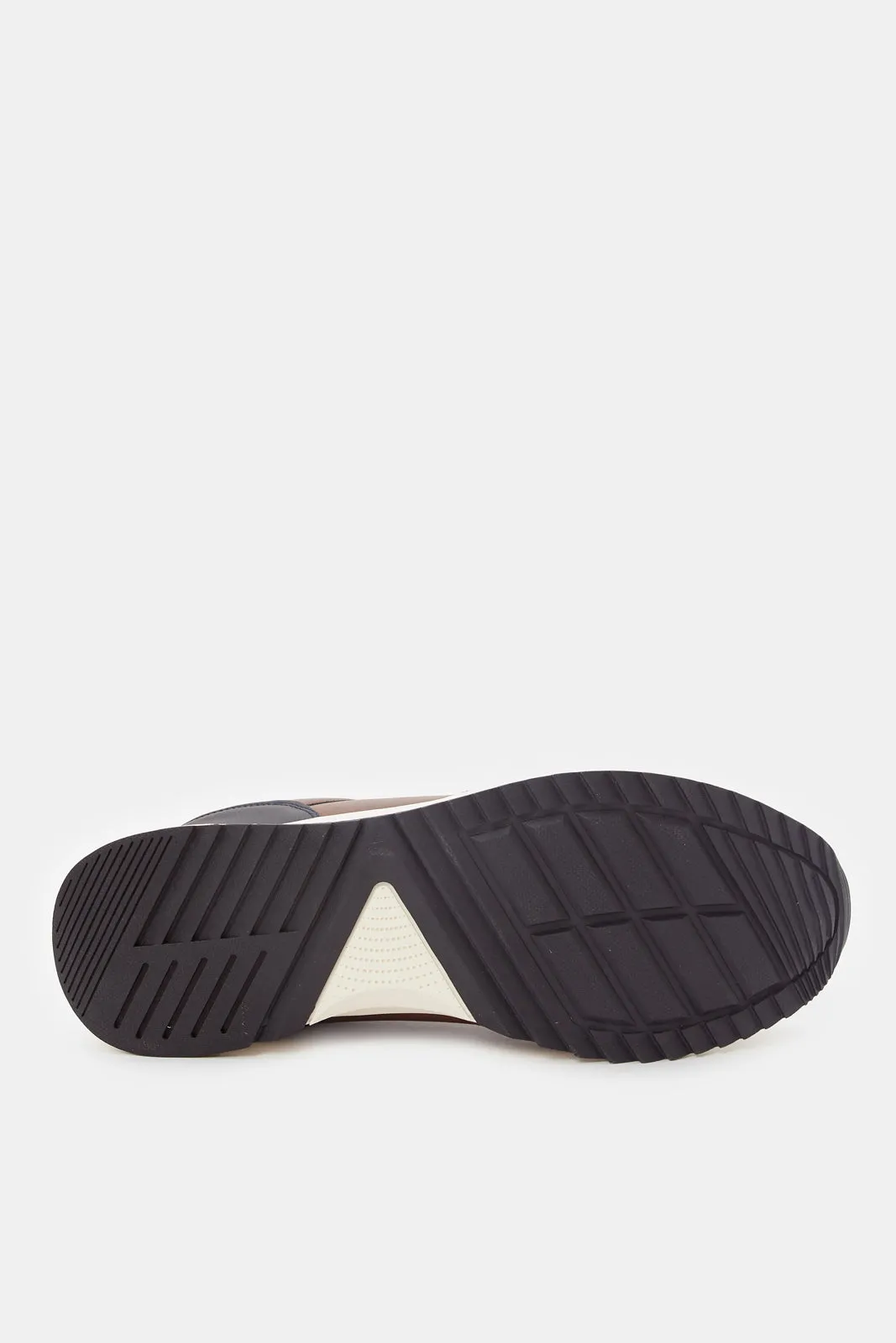 Baskets bloc en matière marron pour hommes