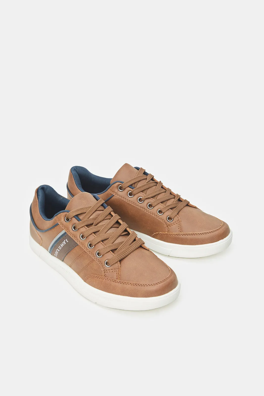 Baskets marron rayées pour hommes