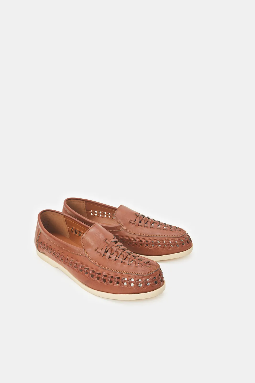 Mocassins Tissés Marron pour Homme