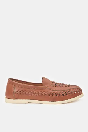 Mocassins Tissés Marron pour Homme