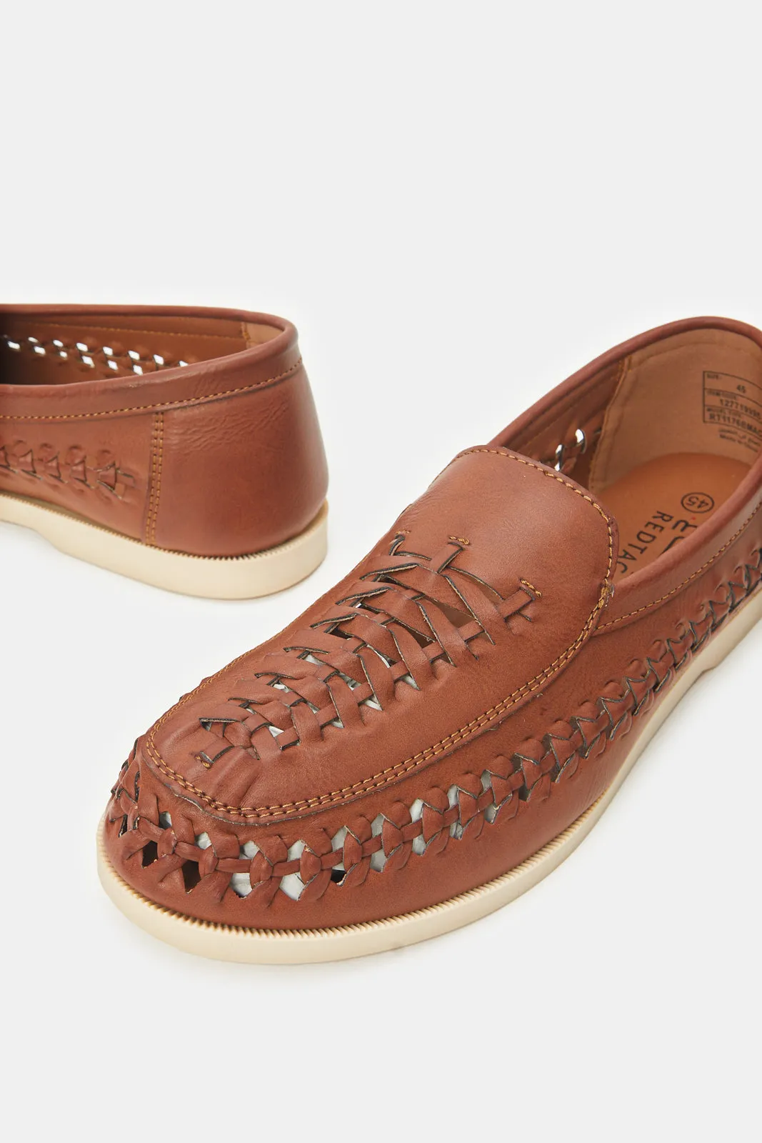 Mocassins Tissés Marron pour Homme