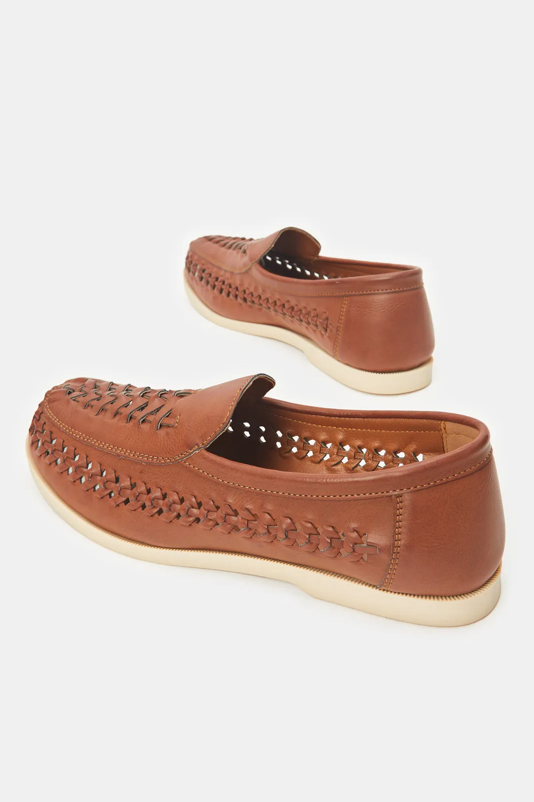 Mocassins Tissés Marron pour Homme