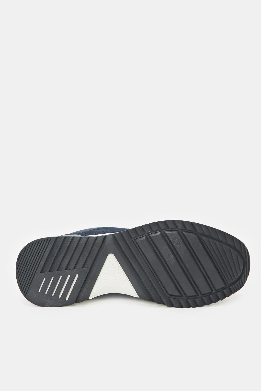 Baskets à lacets pour hommes avec empiècements bleu marine