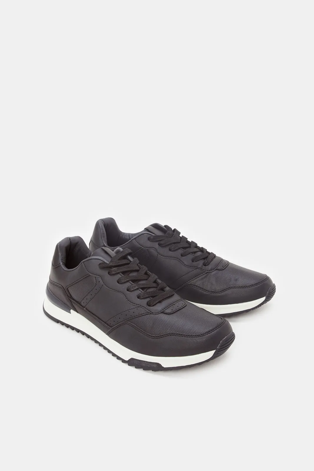 Baskets en matière bloc marine pour homme