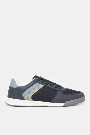 Baskets rayées marine pour homme