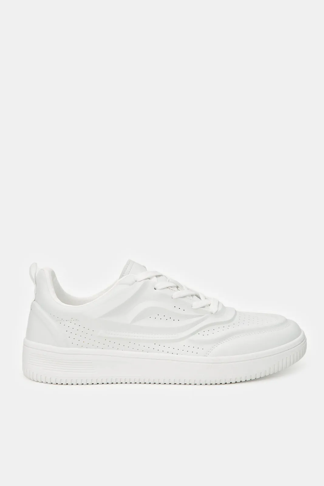 Baskets blanches à bloc de matière pour hommes