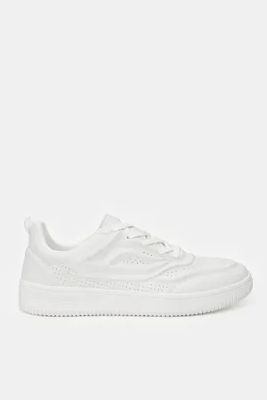 Baskets bloc matériau blanc pour homme