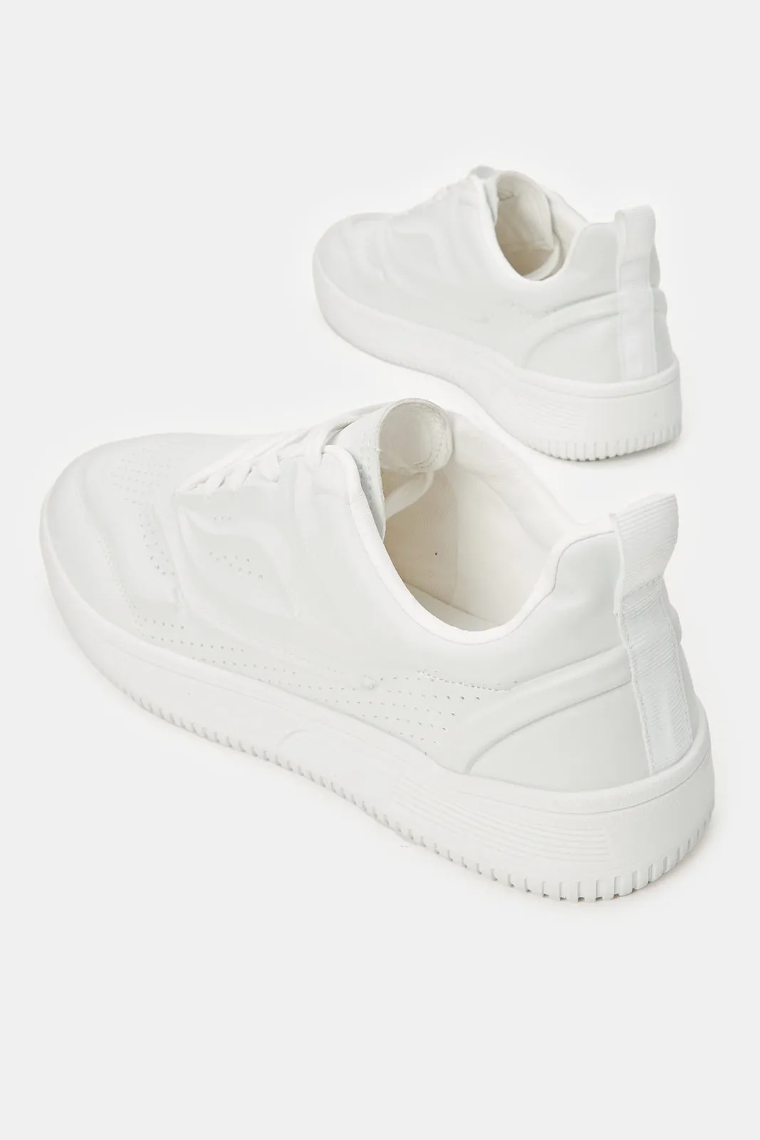 Baskets bloc matériau blanc pour homme
