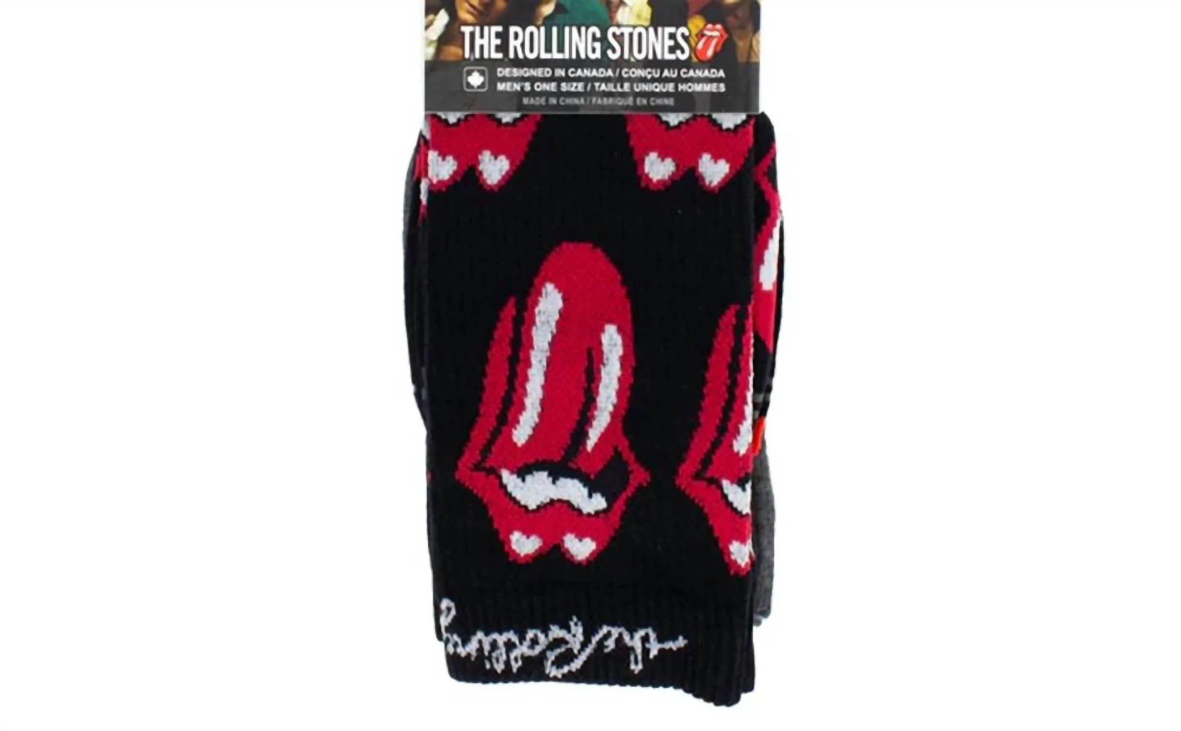 3 paires de chaussettes The Rolling Stones assorties pour hommes en noir/noir/gris