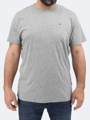 T-shirt Homme Brodé Logo de Marque, Gris