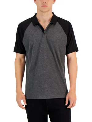 Polo pour Homme à Motifs de Couleur, Gris Foncé/Noir