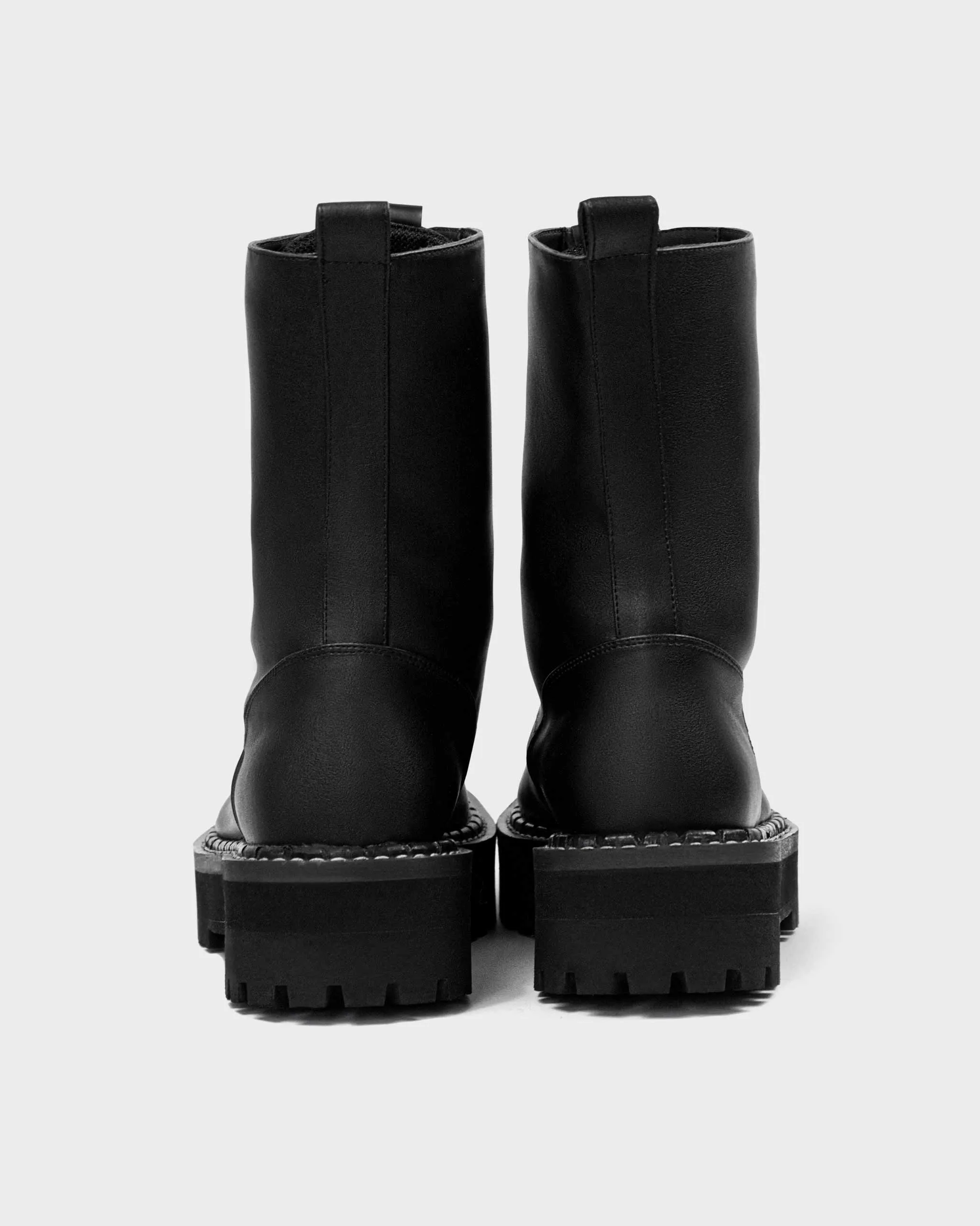 Bottes véganes pour hommes Combat Workers en cuir de cactus Desserto® | Noir