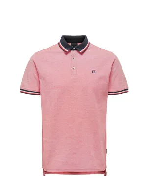 Polo brodé pour homme, Rouge