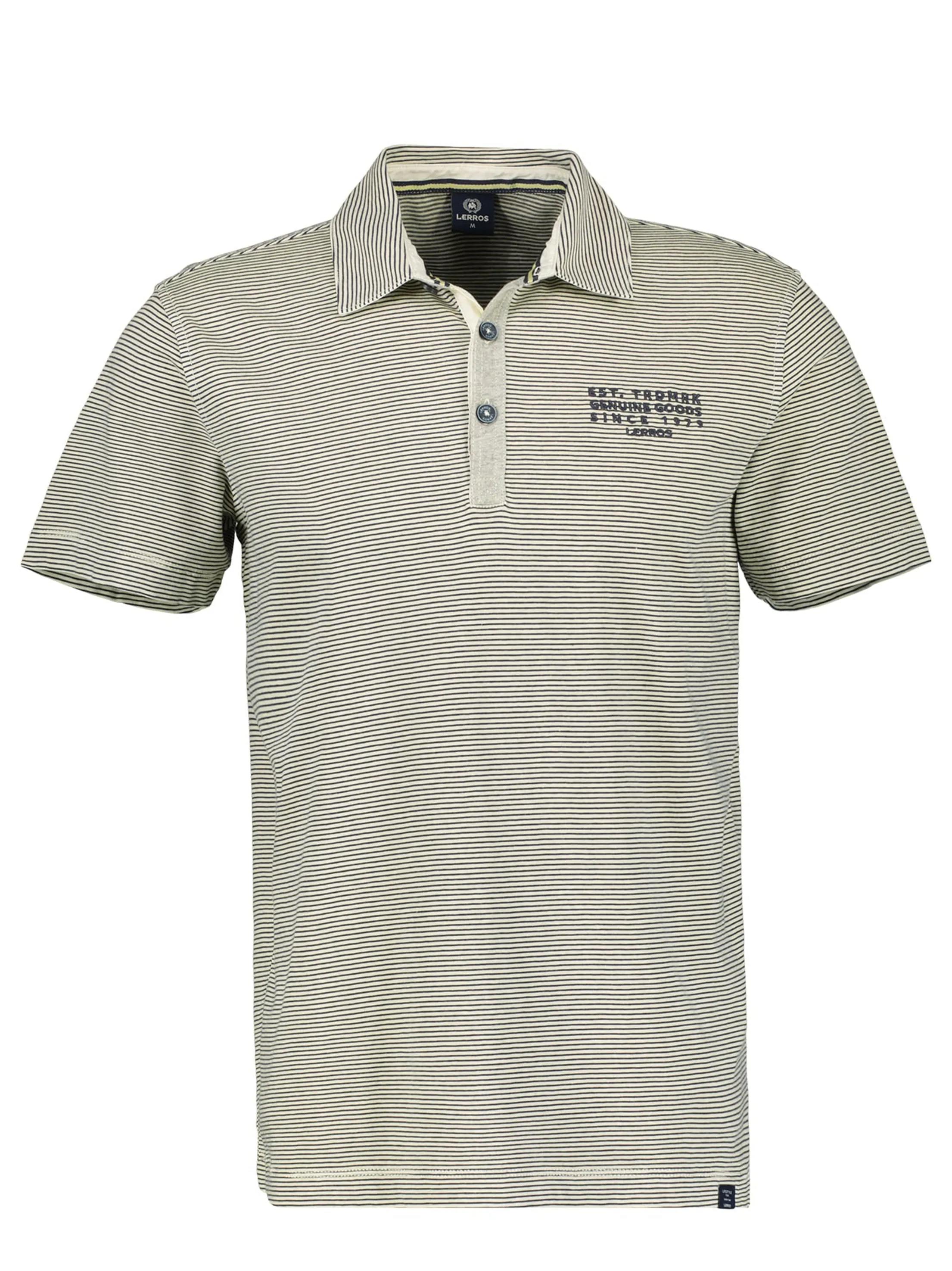 Haut Henley rayé brodé graphique pour homme, Beige