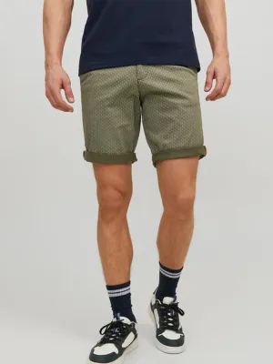 Short imprimé graphique pour homme, Olive
