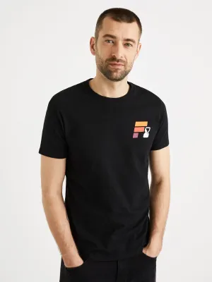 T-shirt Homme à Motifs Imprimés, Noir
